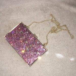 Hardcover Clear Clutch w/ Moveable Glitter & Stars